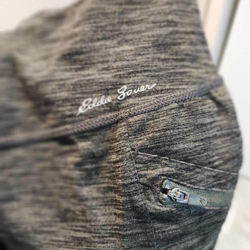 Eddie Bauer XS dark green heather capris  cropped legging/athletic tight - Picture 2 of 11